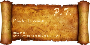 Pták Tivadar névjegykártya